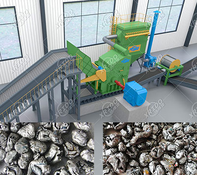 scrap metal crusher line