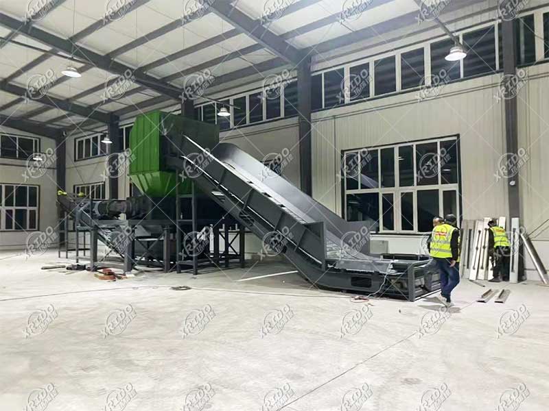 Metal shredding machine installation site