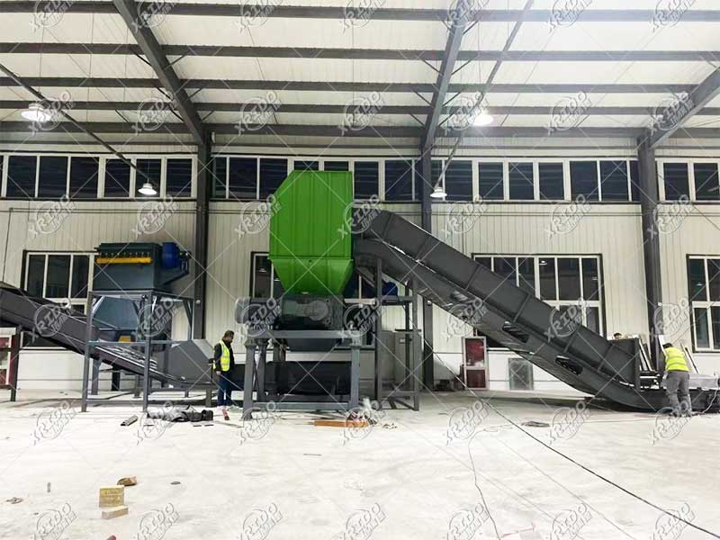 Metal shredding machine installation site