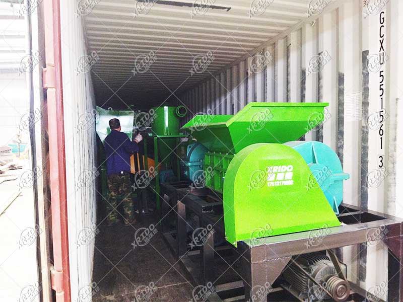 Double shaft shredder delivery site