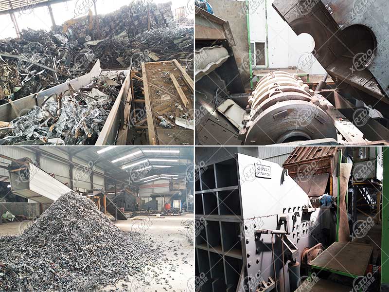 Scrap metal crushing and recycling production line installation