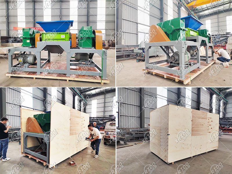 Delivery site of double shaft shredder