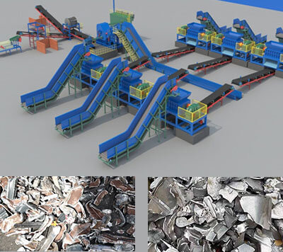 scrap metal shredder line