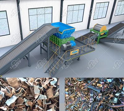 scrap metal shredder line