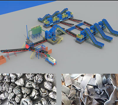 scrap metal shredder line