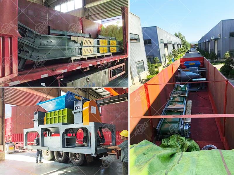 Customized 1000 model double shaft shredder delivery